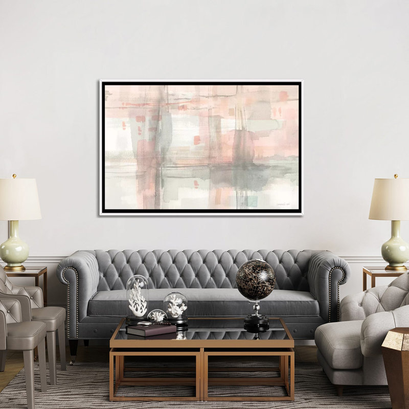 " Intersect II " Painting, 40" H x 60" W x 1.5" D, White Framed Canvas, No Matte