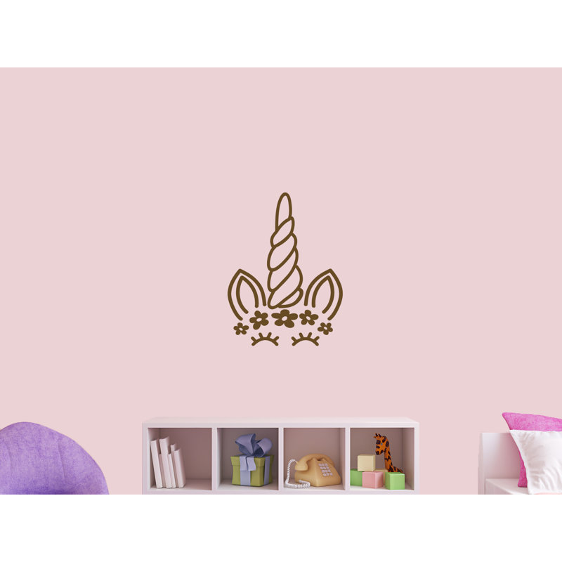Adhésif décoratif silhouette de licorne, Chocolat