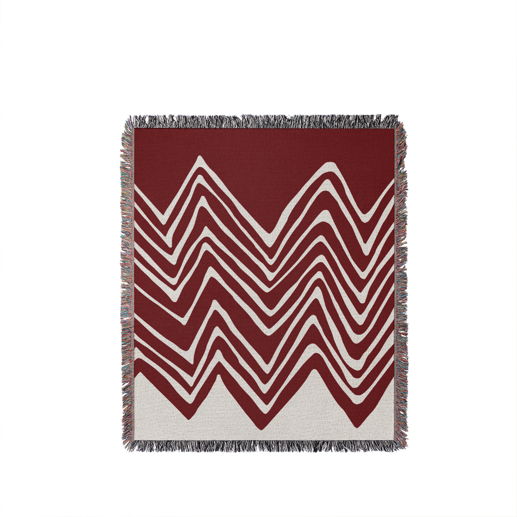 Addai Abstract Triangle Pattern Blanket , 60" H x 60" W (Throw), Red