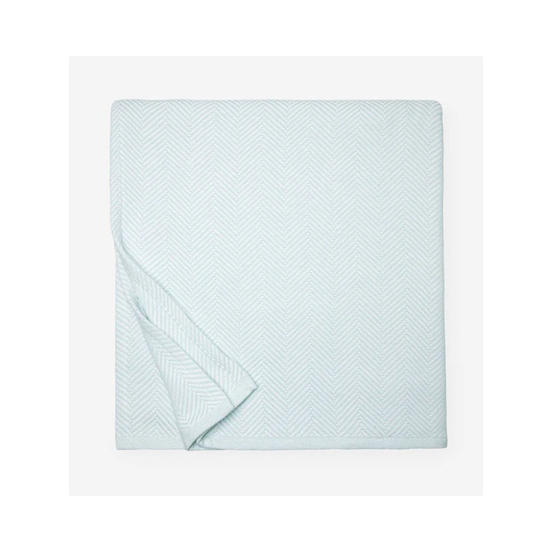 Camilo Blanket, Full/Queen, White/Aquamarine