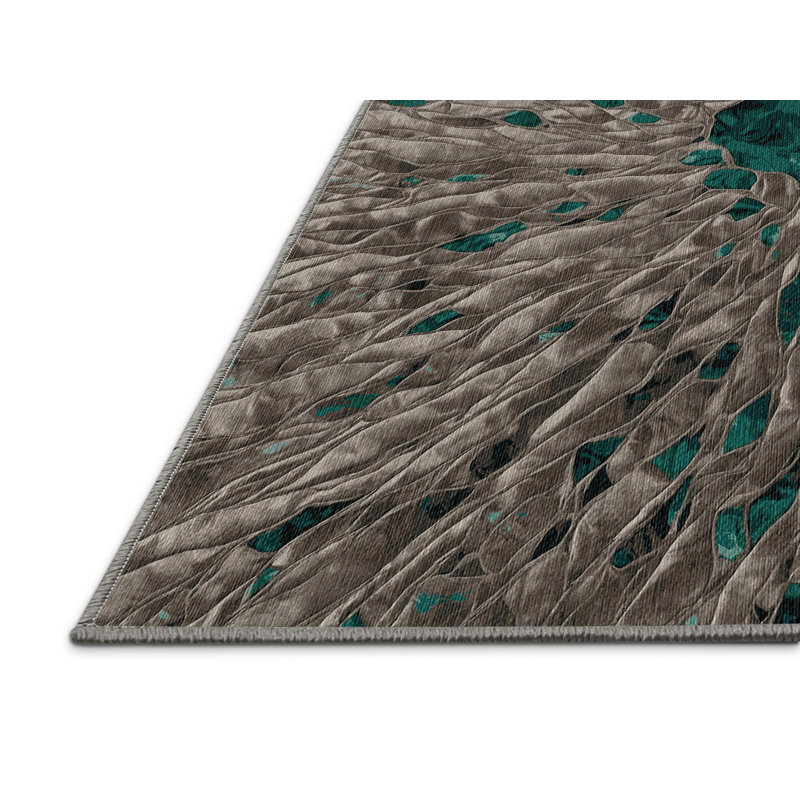 Tapis gris lavable à la machine GSIX03655, Rectangle 7 pi x 10 pi