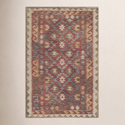 Fiona Red Hand-Tufted Wool Southwestern Rug