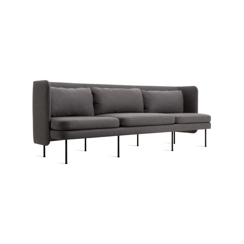 Canapé Bloke, Mélange de laine gris Gabro, H 34 po x l 95 po x P 32 po, Oblivion