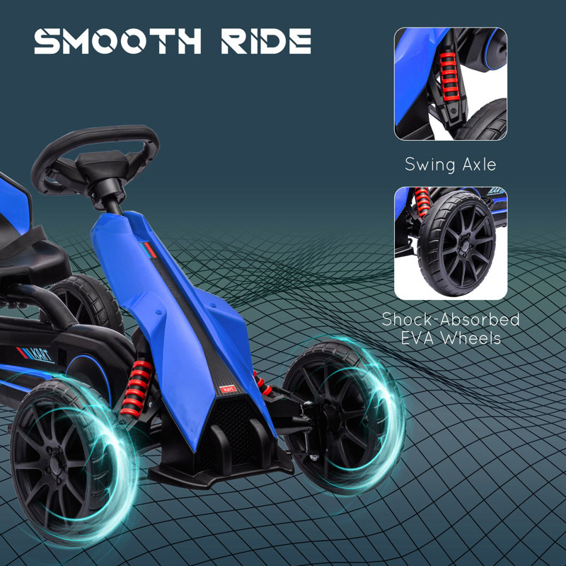Blue Adjustable Pedal Go Kart with Handbrake