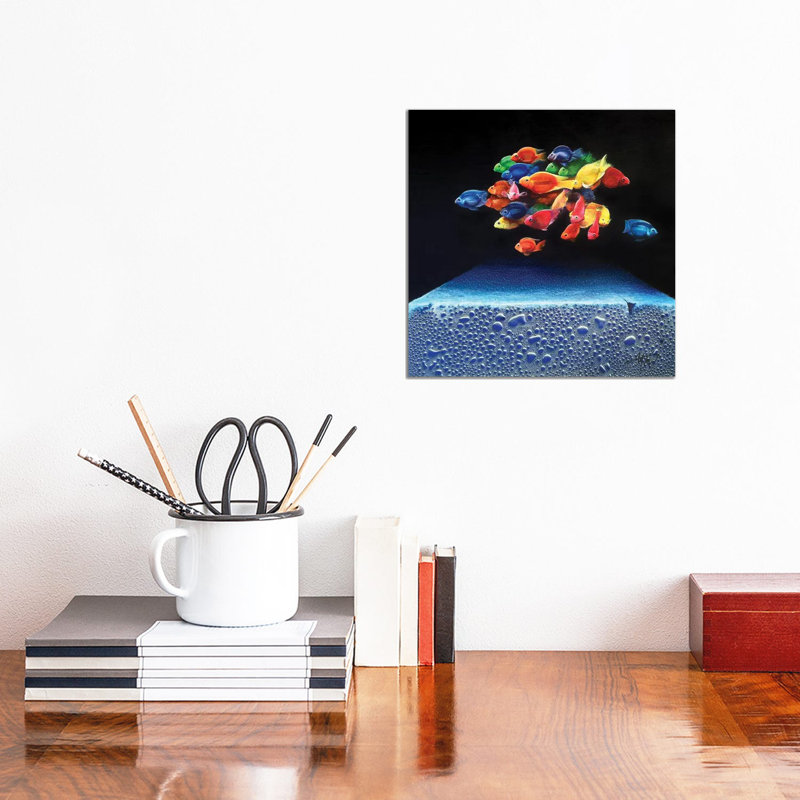 Coloured Fish by Michael Goldzweig - Wrapped Canvas Print, 30.48 cm H x 30.48 cm W