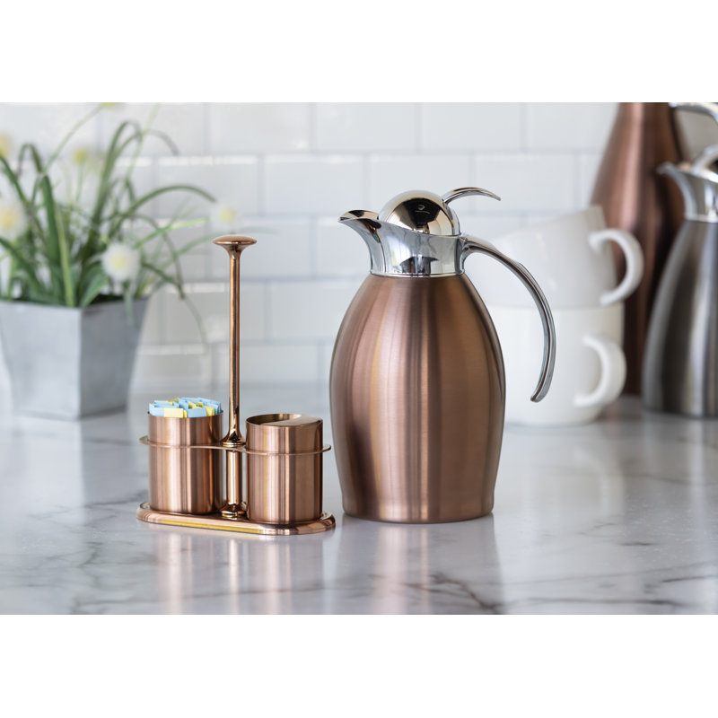 Desserte à bouton-poussoir isotherme en acier inoxydable 4,2 tasses, Or rose