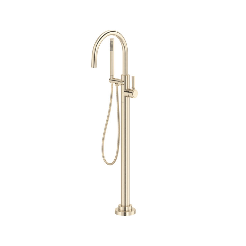 San Giovanni Floor Mount Tub Filler, Satin Nickel