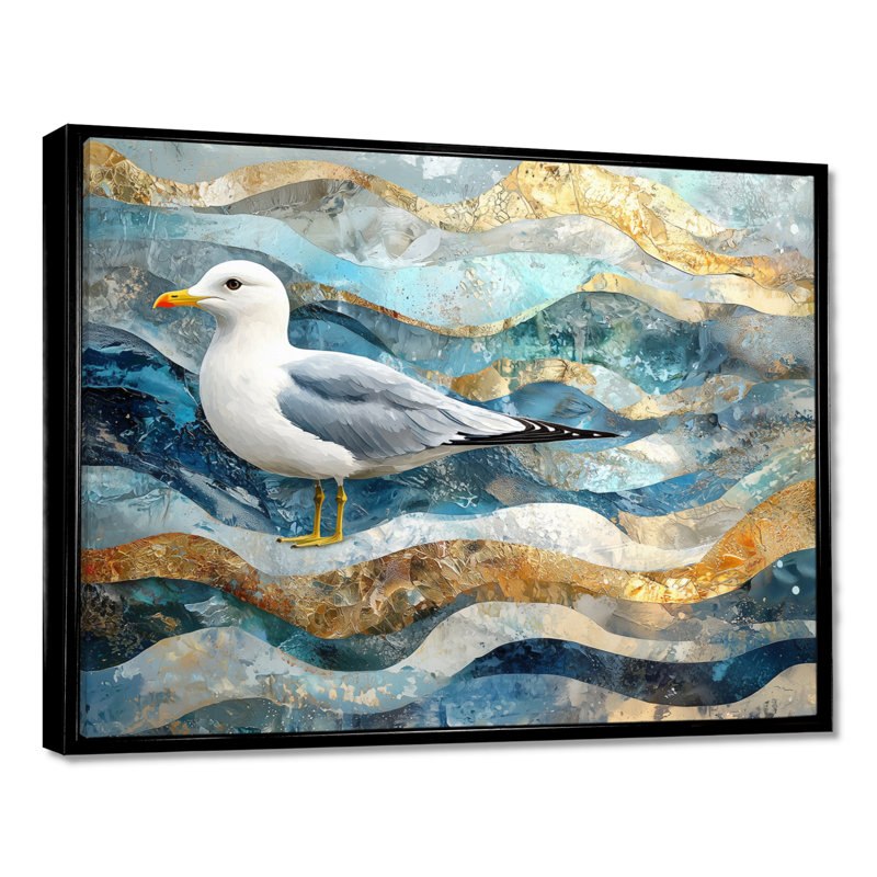 Hardison mouette côtière The Watchful Gull IV - Art mural, H 30 po x l 40 po, Noir, noir, noir, noir