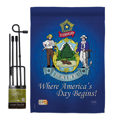 Double Sided 18.5'' H x 13'' W Polyester Flag Set