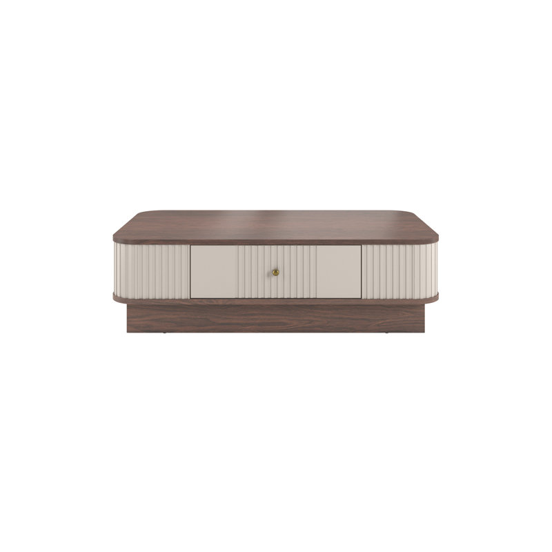 Vesper Coffee Table with Storage, Brown/Beige/Gold