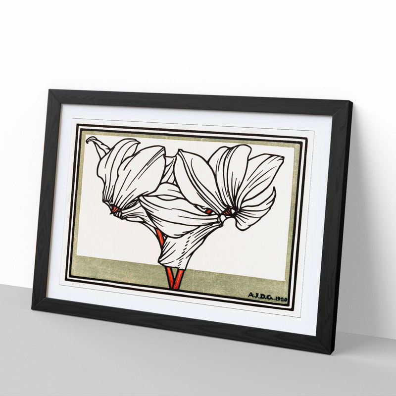 Cyclamen Flowers by Julie De Graag - Picture Frame Painting, Black Framed, 27cm H x 36cm W x 2cm D