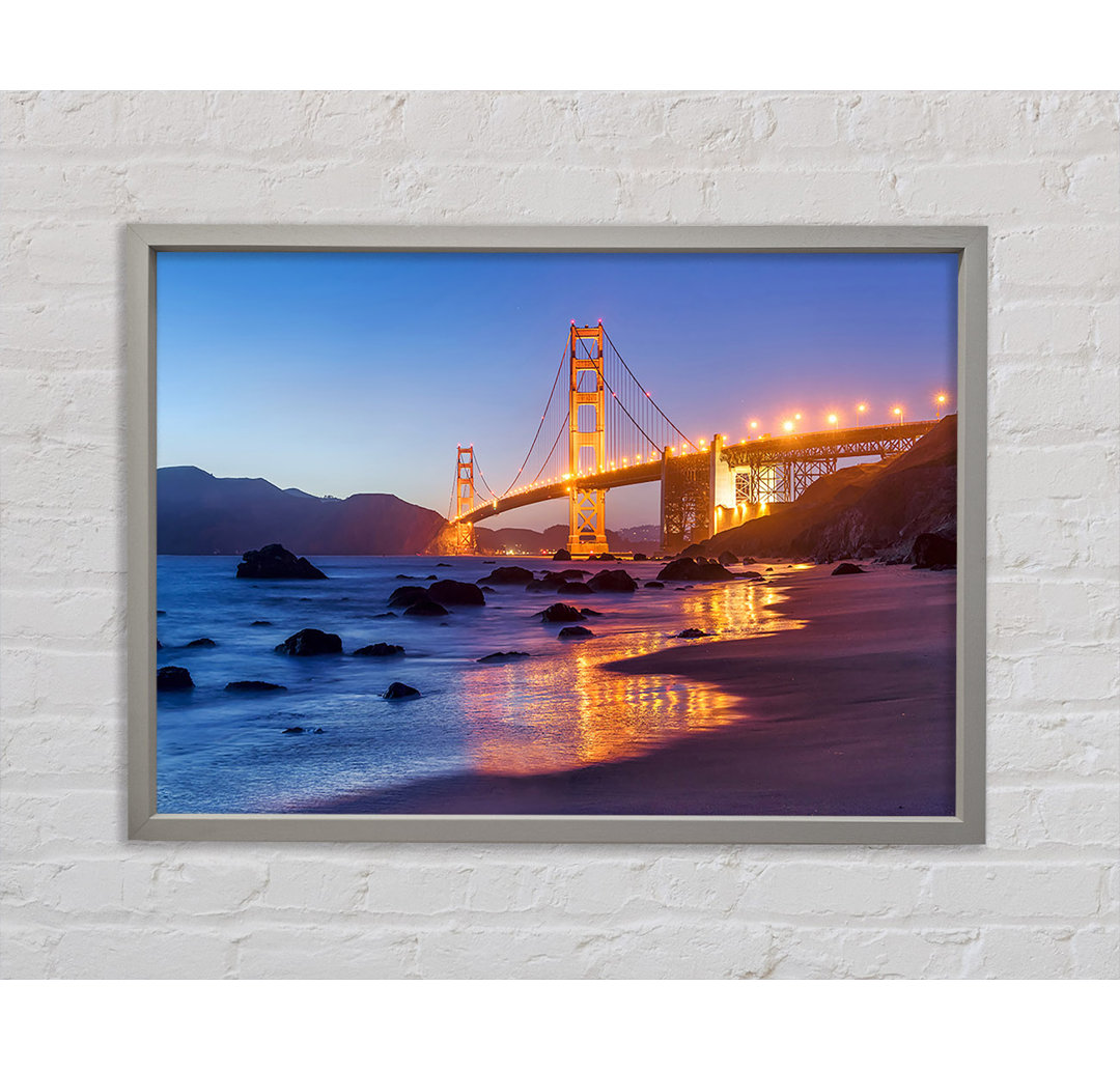 Golden Gate Bridge Stunning Light Glow - Einzelbildrahmen Kunstdrucke auf Leinwand