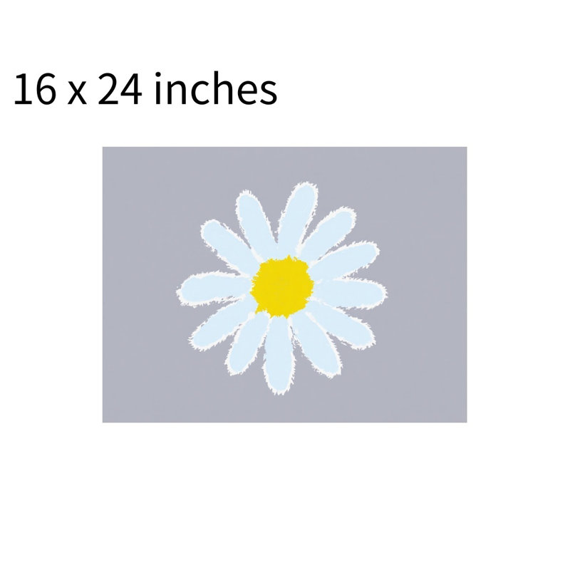 Gentle Pastel Daisy Pattern Bath Rug, 16 X 24