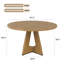Table de salle à manger ronde pour 4 à 7 personnes, table de cuisine en bois moderne avec base en métal robuste, grande table ronde pour salle à manger, assemblage facile, 47 po-130491448