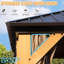 Pavillon de jardin extérieur en bois 12 po x 16 pi - Toit double en acier galvanisé, pour le bois de pelouse, avec filet, terrasse, rassemblements