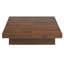 Table basse carrée en placage de marbre avec plateau coulissant et rangement