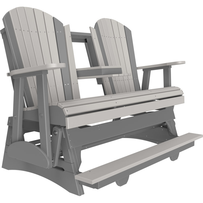 Banc d'extérieur coulissant en polywood, Gris clair