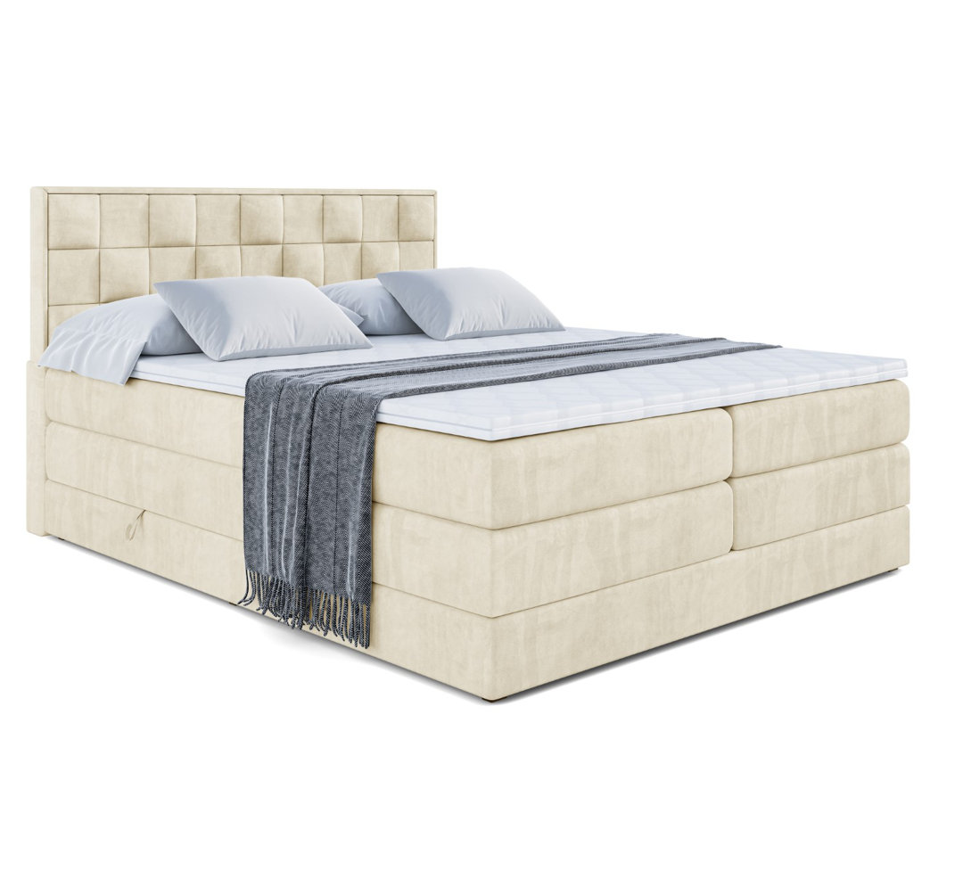 Boxspringbett mit bettkasten und Topper