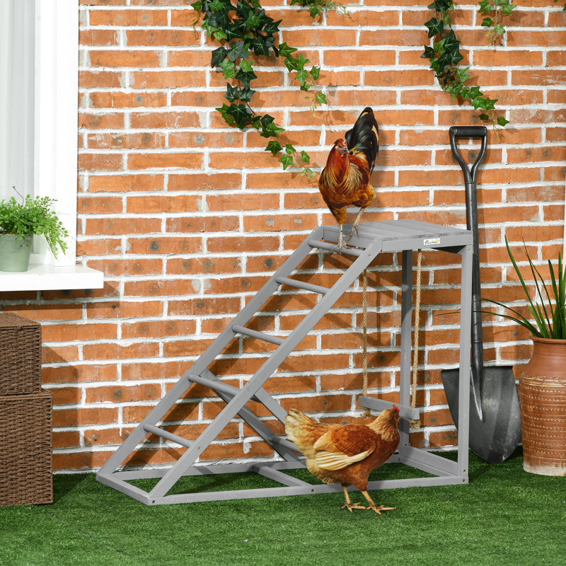 Centre de jeu Chicken Swing - améliore la coordination, trousse d'activité grise avec plateforme stable pour