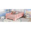 Lit simple au sol rose, porte pour le plaisir, support à 8 lattes égales, lit avec porte facilitant la conception, design, profil bas, aucun sommier requis