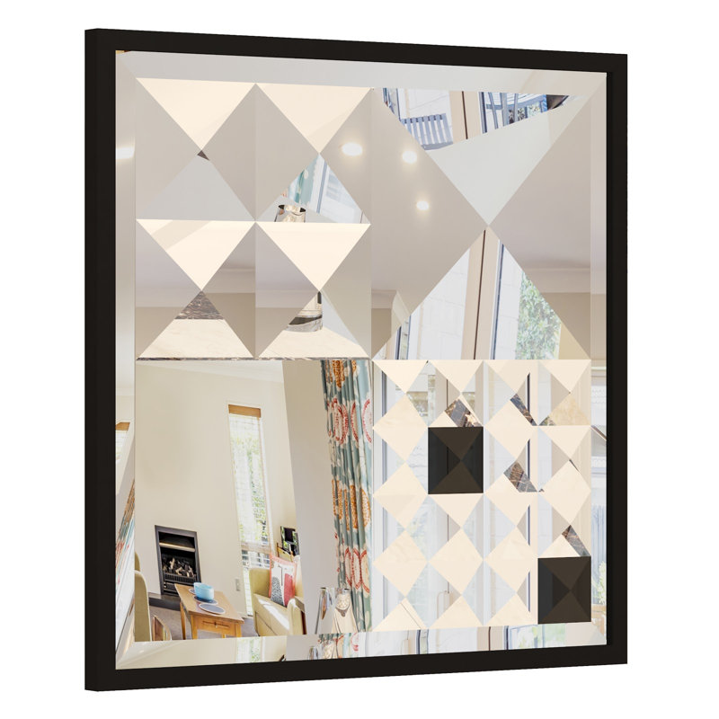 Engineered Wood Flat Wall Mirror, Black