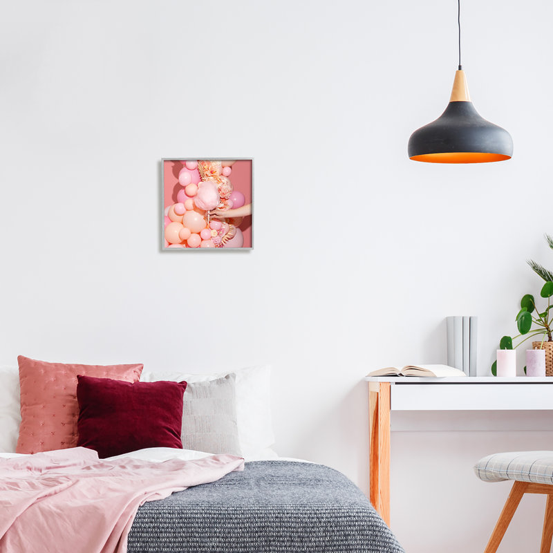 Cotton Candy and Ballons par Lish Creative - Photographie à cadre flottant sur bois, Estampe numérique Farmhouse