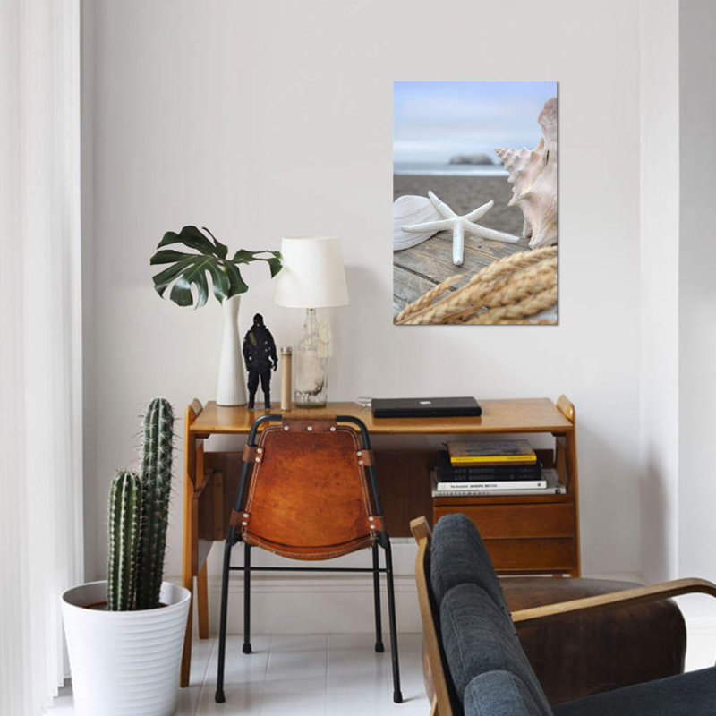 Crescent Beach Shells XII by Alan Blaustein - Print on Canvas, 66.04 cm H x 45.72 cm W, White Floater Framed