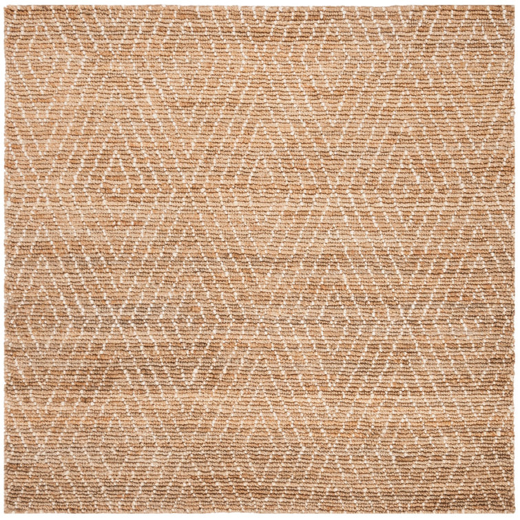 Wilmore Hand Woven Jute/Cotton Geometric Rug in Natural/Ivory