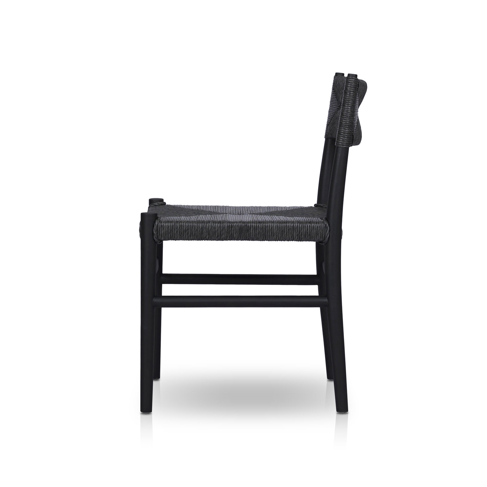Dorita Wicker Premium All-Weather Wicker Outdoor Dining Side Chair, Black