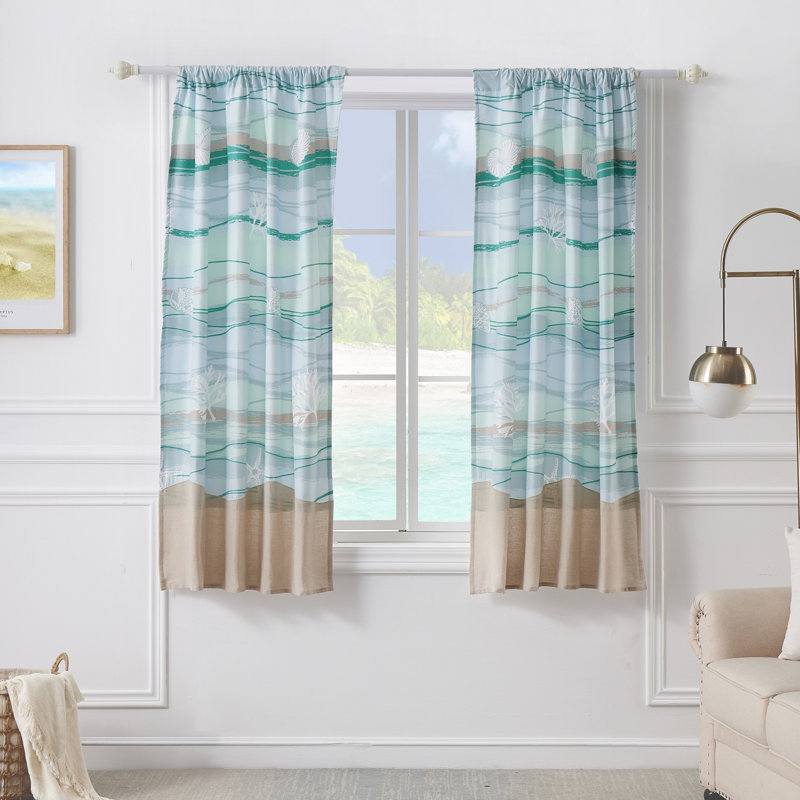 Greenland Fashion Homes Maui Window Panel Pair 63″, Blue, 42" W x 84" L