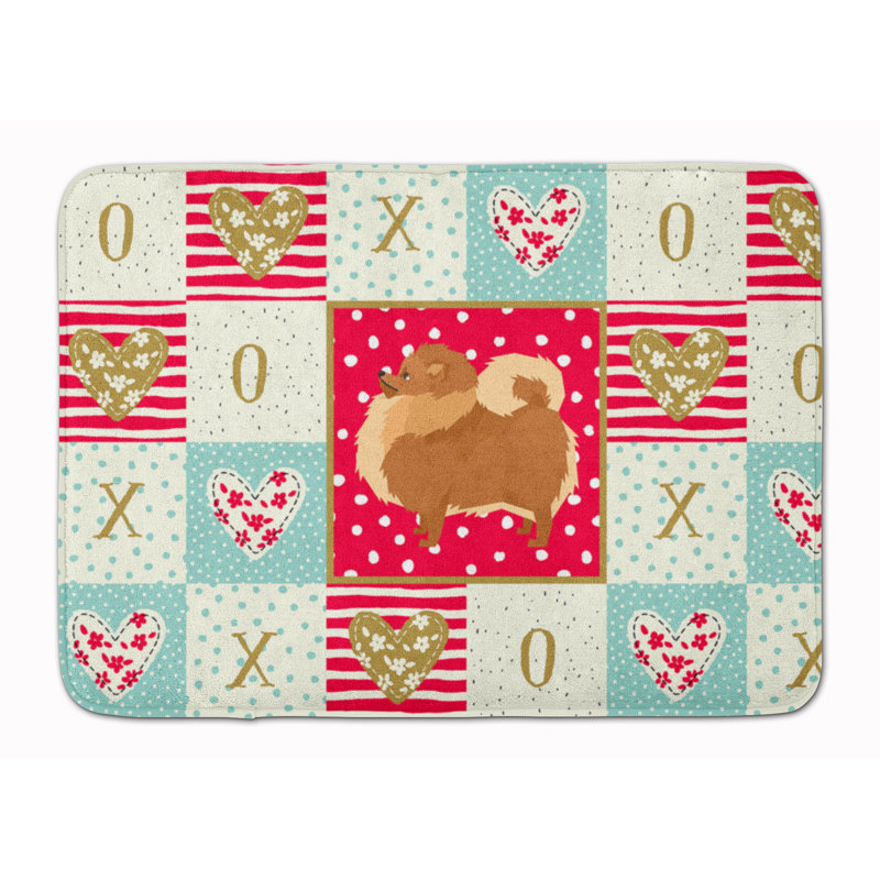 Tapis de cuisine en mousse mémoire love Shanaya, Loulou de Poméranie brun