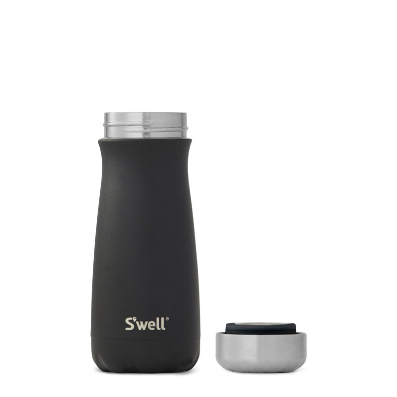 S'well Stainless Steel Traveler - Triple-Layered Vacuum-Insulated Travel Mug, 16 oz., Onyx Black