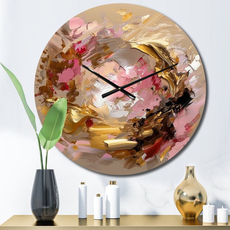 Glam Revelations Abstract Expressionism - Horloge murale abstraite, Moyenne