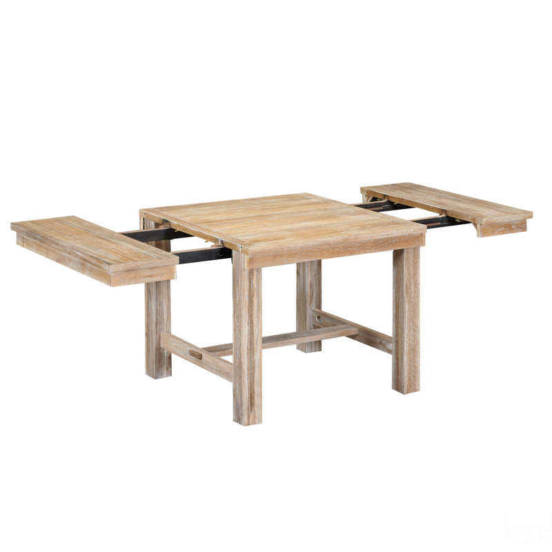 Table de salle à manger extensible 6 pièces avec repose-pieds, 4 chaises de salle à manger rembourrées et banc, 2 rallonges amovibles de 11 po