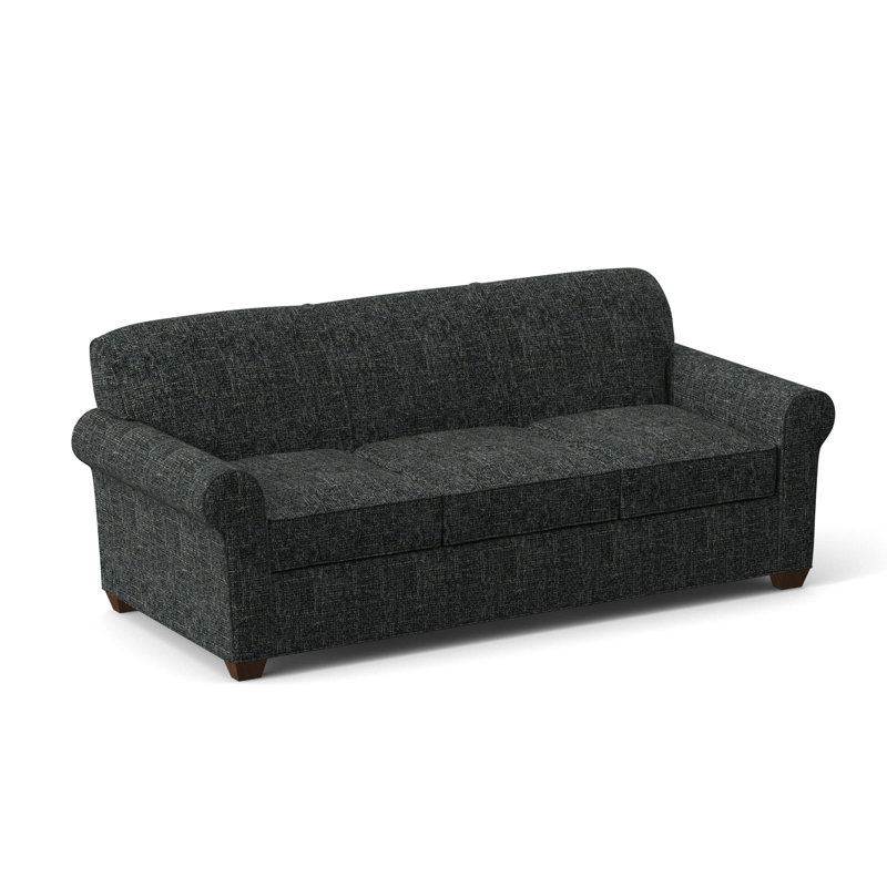 Finn Rolled Arm Sofa with Reversible Cushions, Connelly Crow, Montana Walnut, 34" H x 83" W x 36" D