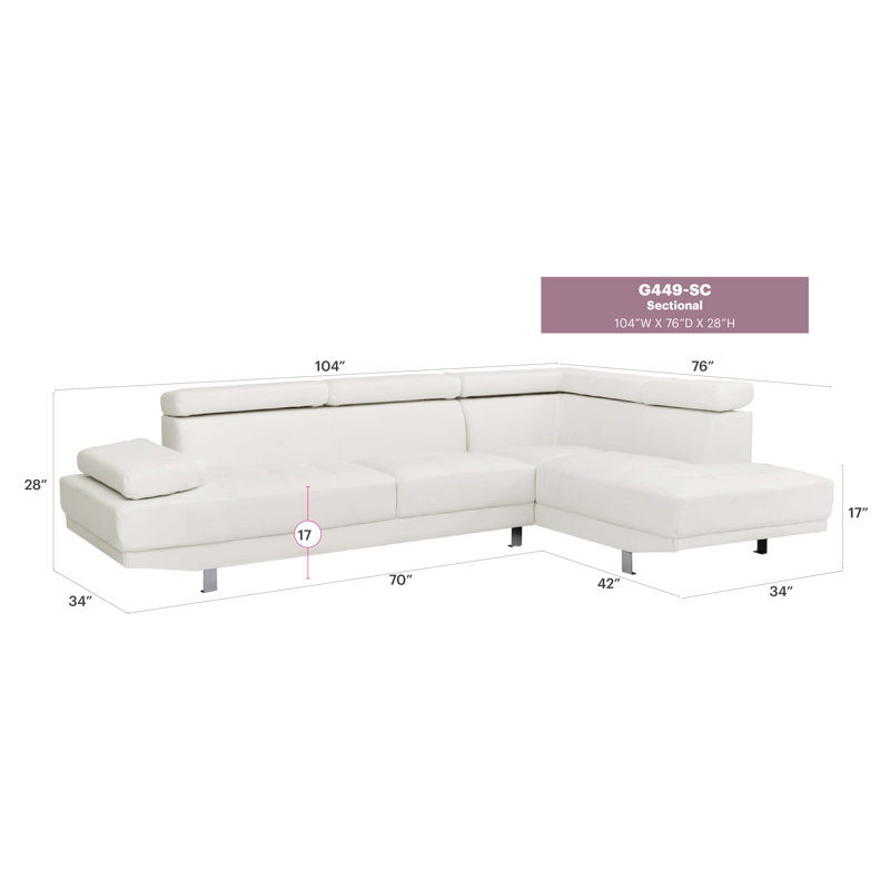 Canapés modulaires Riveredge (sans repose-pieds), Simili cuir blanc