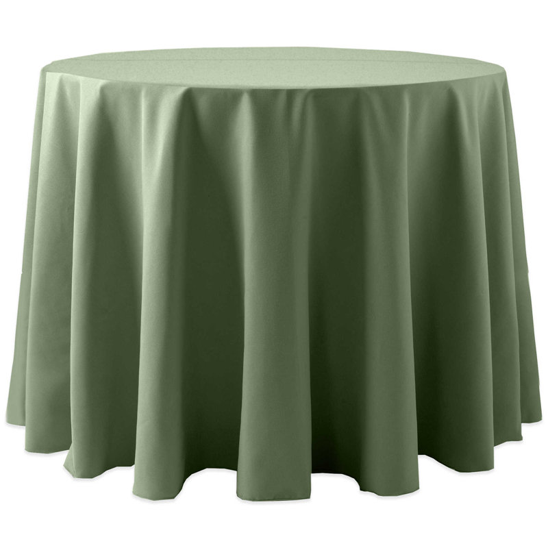 Ultimate Textile -2 Pack- Cotton-Feel 102-Inch Round Fine Dining Tablecloth, Ivory Cream, 102" x 102", Army Green, 5