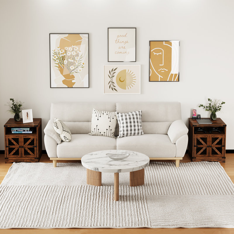 Brown Double-Door Nightstand