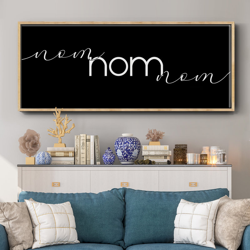 Nom Nom Nom- Framed Canvas, 8" H x 20" W