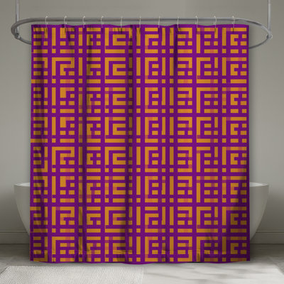 Rideaux de douche orange mauve mauve très longs