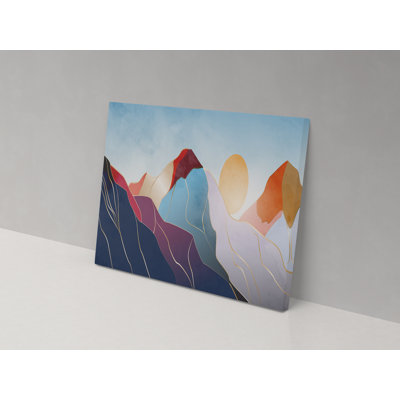 Golden Mountains - Wrapped Canvas Painting