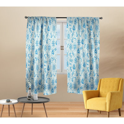 Paire de rideaux semi-transparents avec passe-tringle Marine