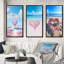 «Glorious Pink Heart On Tropical Beach I», 3 pièces sur toile-1500539078-1500539083