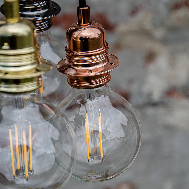 Aaden 3 - Light Bulb Pendant, Copper