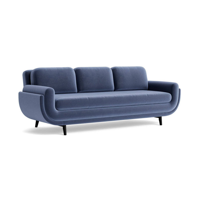 Regatta 90 Sofa, Performance Velvet - Indigo, Black