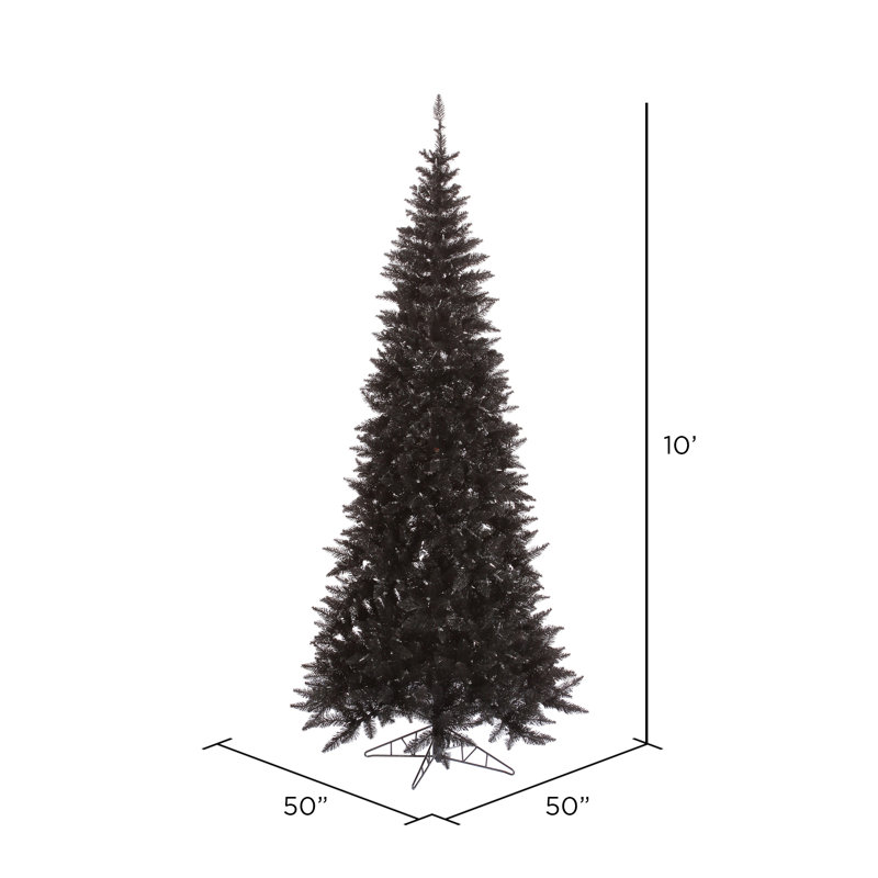 Black Fir Slim Artificial Christmas Tree, 10' H, Not Pre-Lit