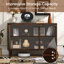 Armoire de rangement moderne à 3 portes Jahey avec tablettes réglables, portes à lattes-1775882685