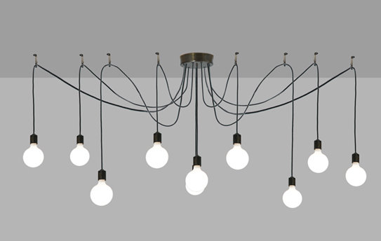 Luminaire suspendu en grappe 10 lumières Castiliolite