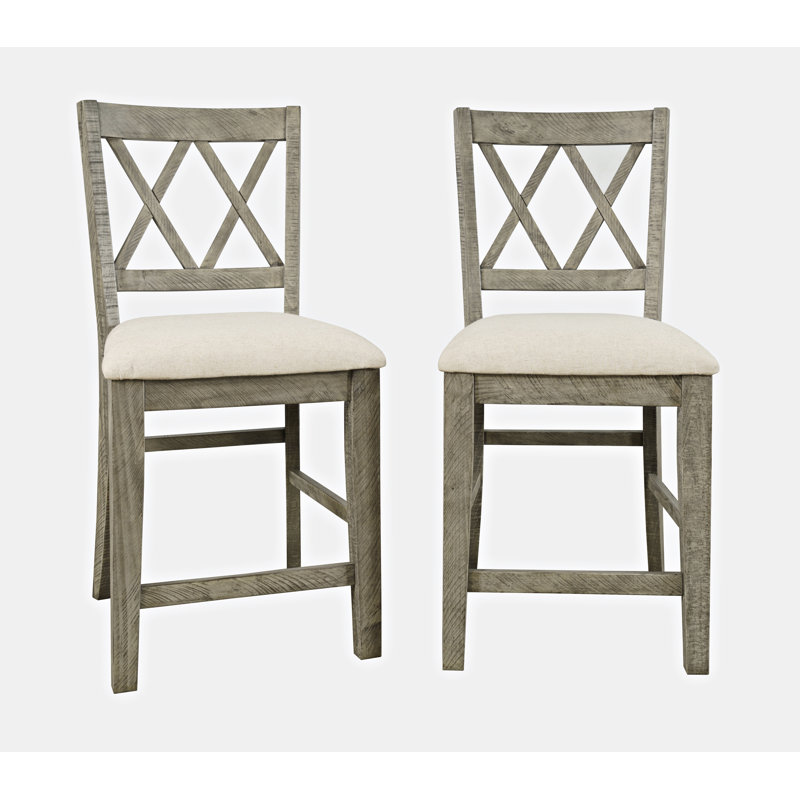 Tabouret de comptoir 24,8 po Maxine, Bois flottant gris