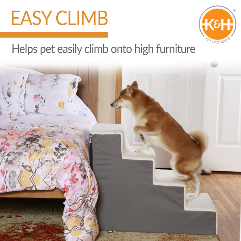 Collapsible Stairs With 4 Steps, Gray